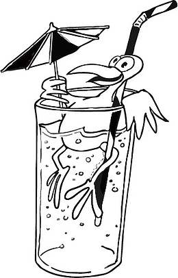 卡通抽象饮料简笔画