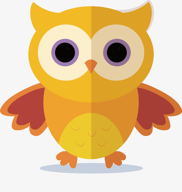 矢量图手绘卡通猫头鹰