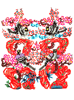 彩色吉祥喜字
