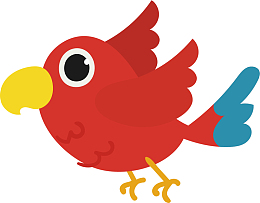 矢量图红色的鸟科