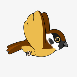 彩色卡通动物小麻雀