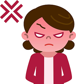 手绘生气的女人免抠图