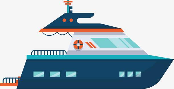 创意水彩扁平邮轮插画装饰免抠素材免费下载_觅元素51yuansu.com