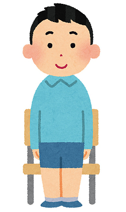 水彩站立的小男孩