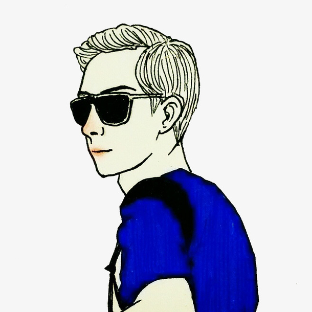 手绘男生免抠素材免费下载_觅元素51yuansu.com