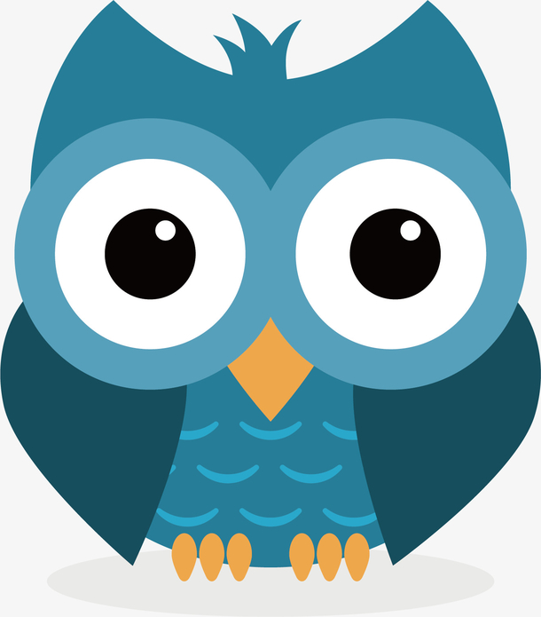 矢量图蓝色的猫头鹰