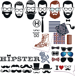 矢量图人物头像和眼镜