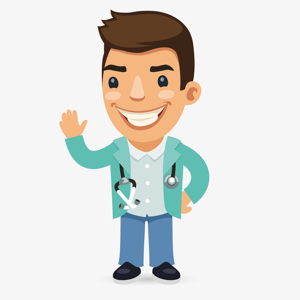 卡通q版男医生矢量素材