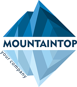 蓝色扁平化山脉素材图