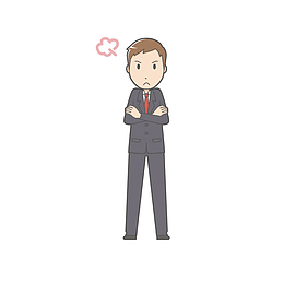 扁平化卡通男人生气