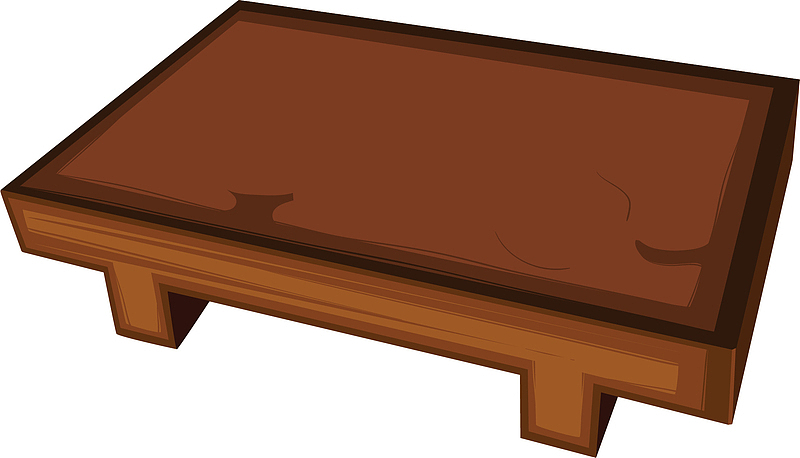 矢量手绘小木桌