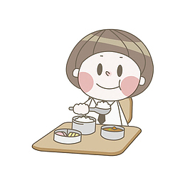 小清新吃饭的孩子免抠图