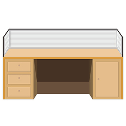 手绘办公室隔断办公桌插画素材