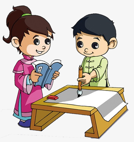 古代学堂读书书童
