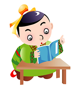 古代学堂读书书童