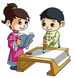古代学堂读书书童