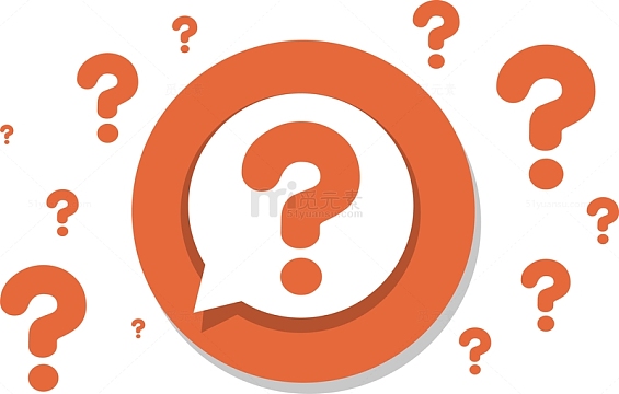 卡通圆形装饰问号矢量