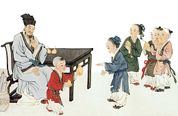 古代学堂读书书童