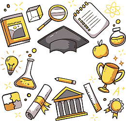 黄色系卡通教育花纹