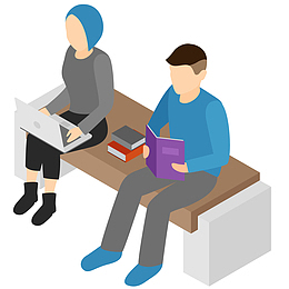 大学生学习卡通插画