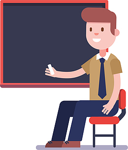 开学季坐着教学的教师