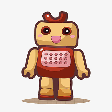 活泼外向的可爱机器人卡通装饰