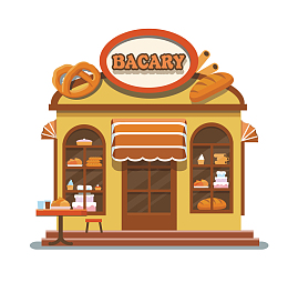 矢量卡通bacary商铺