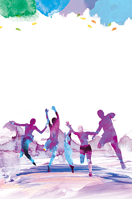 泼墨五四青年节海报边框