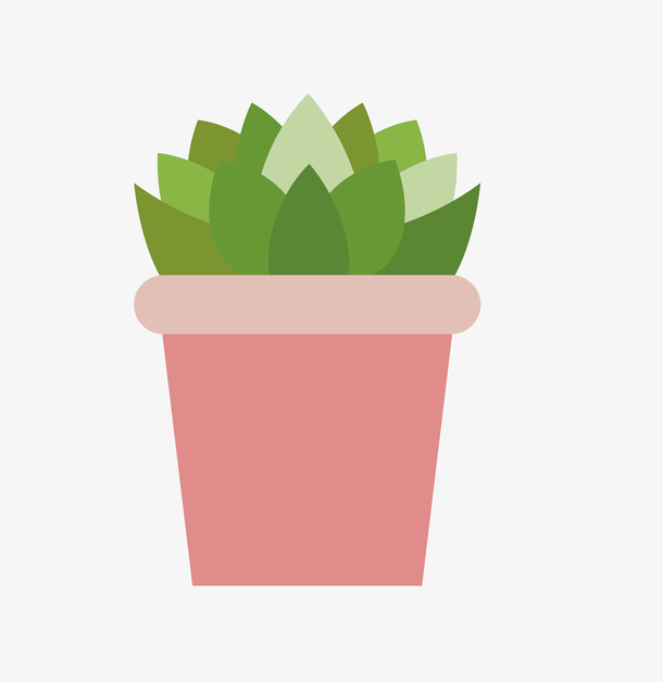 矢量卡通扁平化绿植盆栽素材免费下载_觅元素