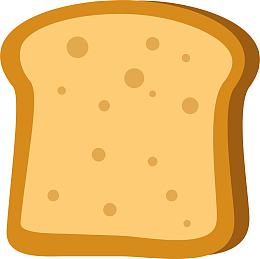 矢量卡通面包片切片