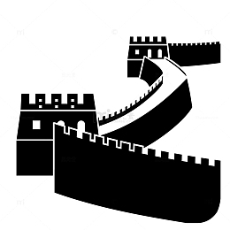 扁平化长城剪影