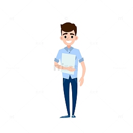 矢量卡通扁平化男员工候选人png