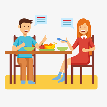 吃饭的情侣人物设计