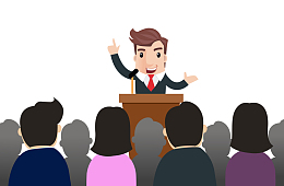 矢量卡通扁平化演讲会议免抠