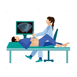 矢量卡通扁平化孕妇产检png