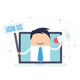 扁平化招聘人物卡通