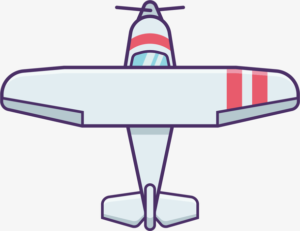 卡通扁平化军事飞机