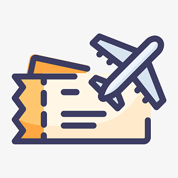 彩色扁平化机票元素