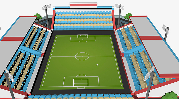 卡通扁平化露天足球场png