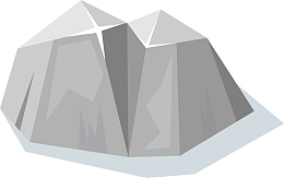 扁平化石头山素材