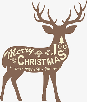 卡通梅花鹿剪影