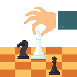 手绘扁平化下棋