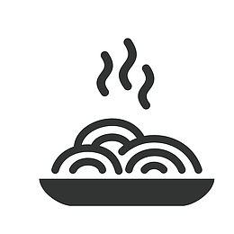 卡通简约黑白插画小清新面条