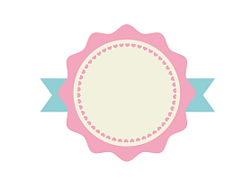 矢量卡通扁平化粉色边框