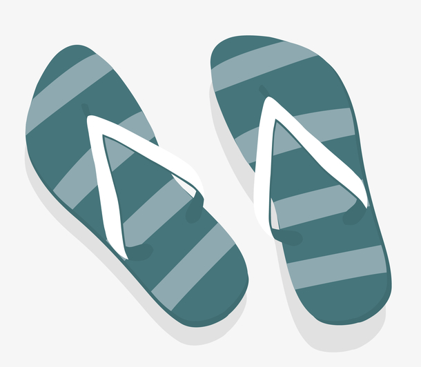 矢量卡通简洁扁平化拖鞋