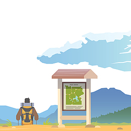 人物登山旅行风景设计