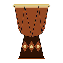 棕色扁平风非洲鼓