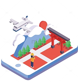2.5d日本旅行插画