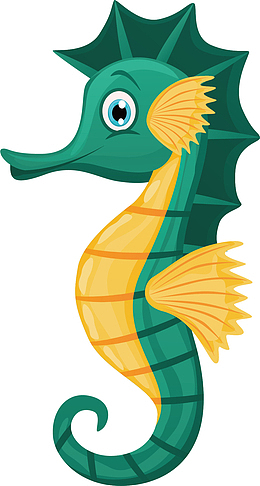 可爱海马装饰素材