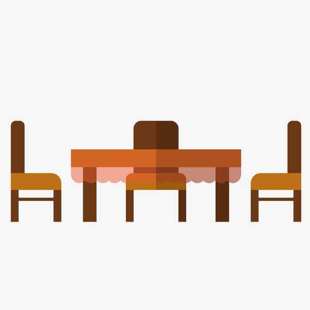 卡通扁平化餐桌设计